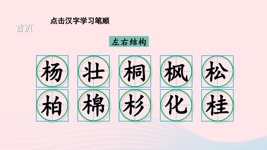 2023二年级语文上册第二单元2树之歌字帖笔顺教学课件新人教版_第2页