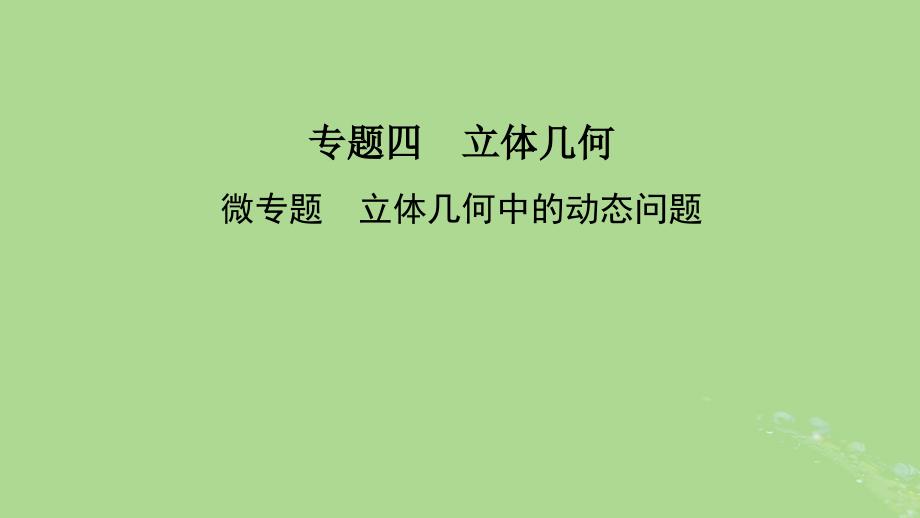 新教材适用2024版高考数学二轮总复习第1篇核心专题提升多维突破专题4立体几何微专题立体几何中的动态问题课件_第2页