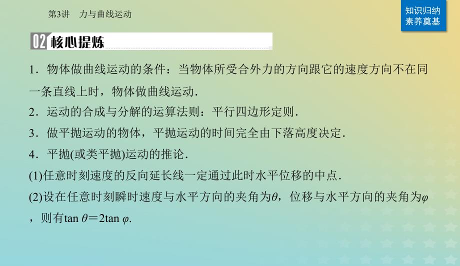 2024届高考物理二轮专题复习与测试第一部分专题一力与运动第3讲力与曲线运动课件_第3页