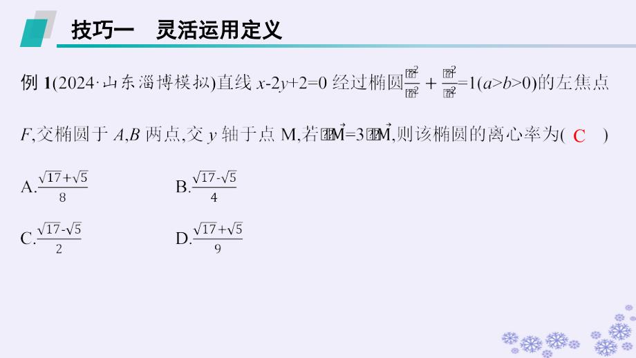 适用于新高考新教材备战2025届高考数学一轮总复习第9章平面解析几何素能培优十二解析几何减少运算量的常用技巧课件新人教A版_第3页