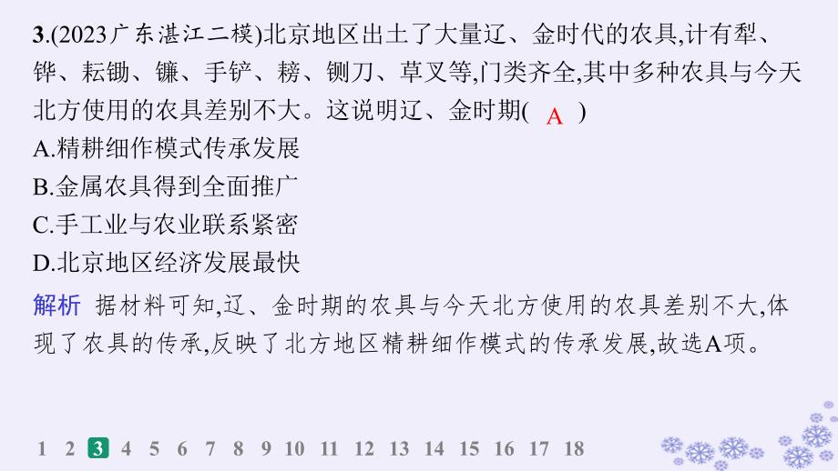 适用于新高考新教材备战2025届高考历史一轮总复习第3单元辽宋夏金多民族政权的并立与元朝的统一课时练第10讲辽宋夏金元的经济社会与文化课件_第4页