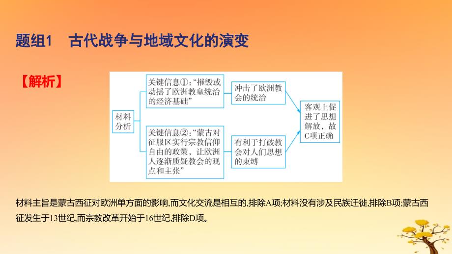 2025版高考历史一轮复习新题精练专题十五文化交流与传播考点5战争与文化交锋基础知识课件_第3页