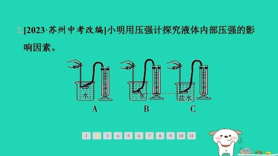 2024八年级物理下册第八章压强第二节科学探究液体的压强第1课时液体的压强习题课件新版沪科版_第5页