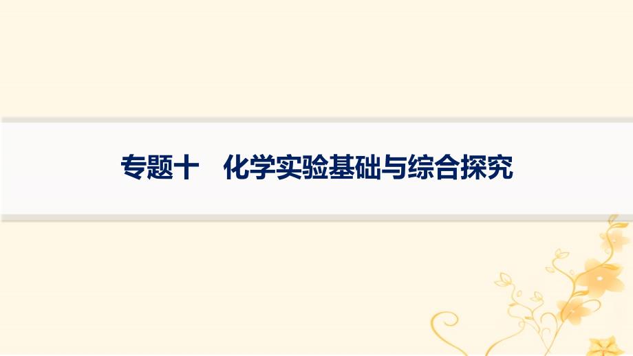 适用于新高考新教材2024版高考化学二轮复习专题10化学实验基础与综合探究课件_第1页