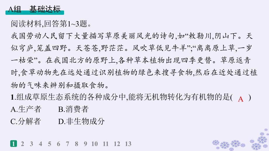 适用于新高考新教材浙江专版2025届高考生物一轮总复习第8单元生物与环境作业48生产量和生物量课件浙科版_第2页