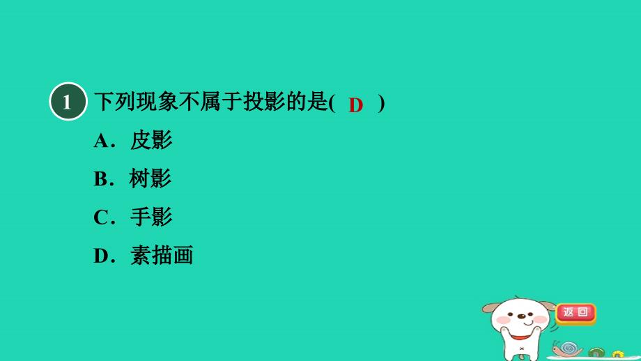 2024九年级数学下册第32章投影与视图32.1投影1平行投影与中心投影习题课件新版冀教版_第2页