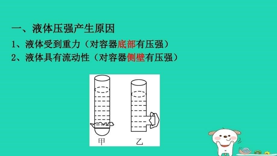 2024八年级物理下册第八章压强第二节科学探究：液体的压强上课课件新版沪科版_第5页