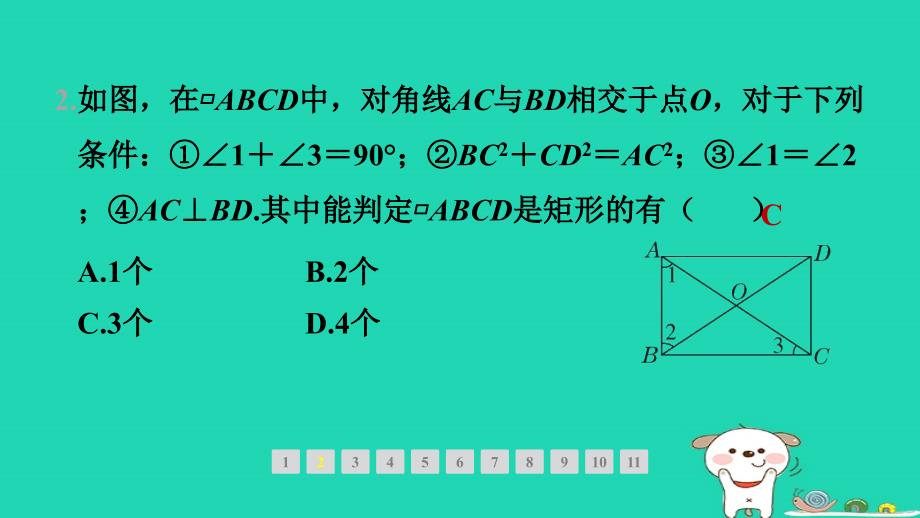 吉林专版2024春八年级数学下册第19章矩形菱形与正方形阶段综合训练范围＞19.1_19.3作业课件新版华东师大版_第3页