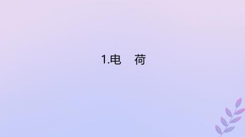 新教材2023版高中物理第九章静电场及其应用1.电荷课件新人教版必修第三册