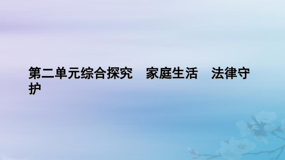 新教材适用2023_2024学年高中政治第2单元家庭与婚姻综合探究家庭生活法律守护课件部编版选择性必修2_第1页