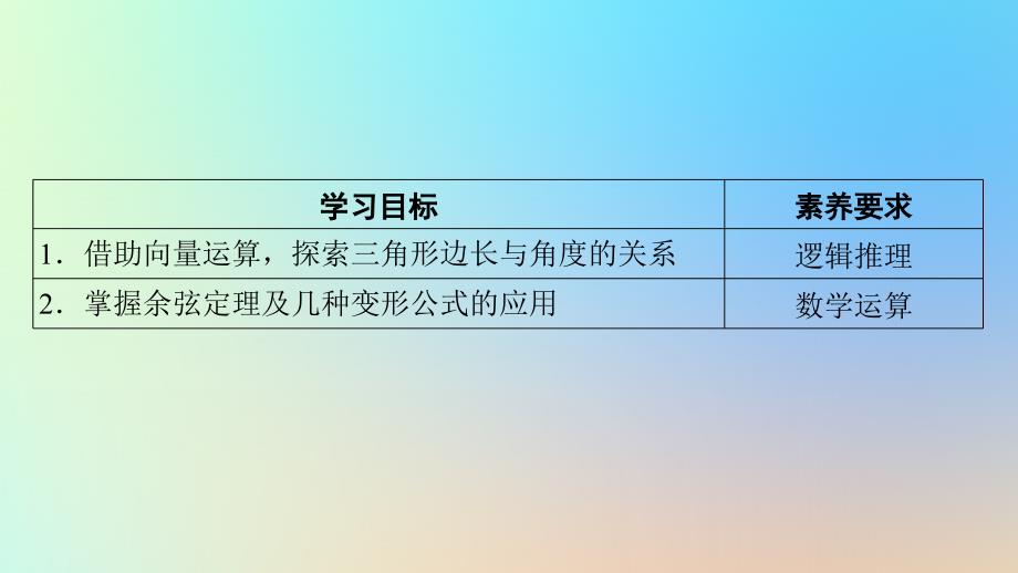 新教材同步系列2024春高中数学第六章平面向量及其应用6.4.3余弦定理正弦定理第1课时余弦定理课件新人教A版必修第二册_第2页