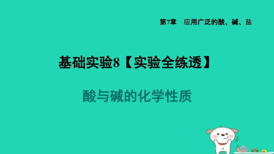 福建省2024九年级化学下册第7章应用广泛的酸碱盐基础实验8课件沪教版_第1页