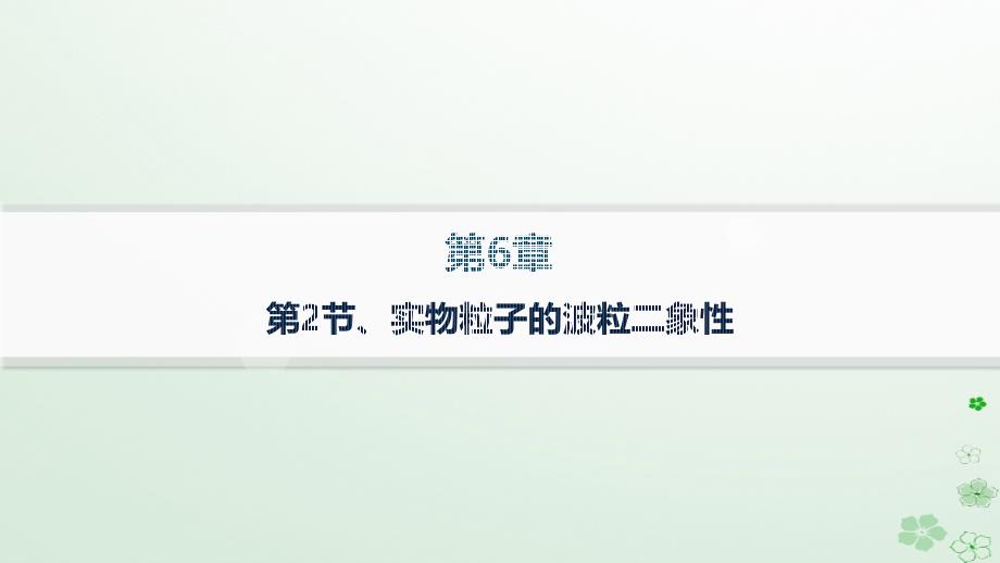 新教材2023_2024学年高中物理第6章波粒二象性第2节实物粒子的波粒二象性分层作业课件鲁科版选择性必修第三册_第1页