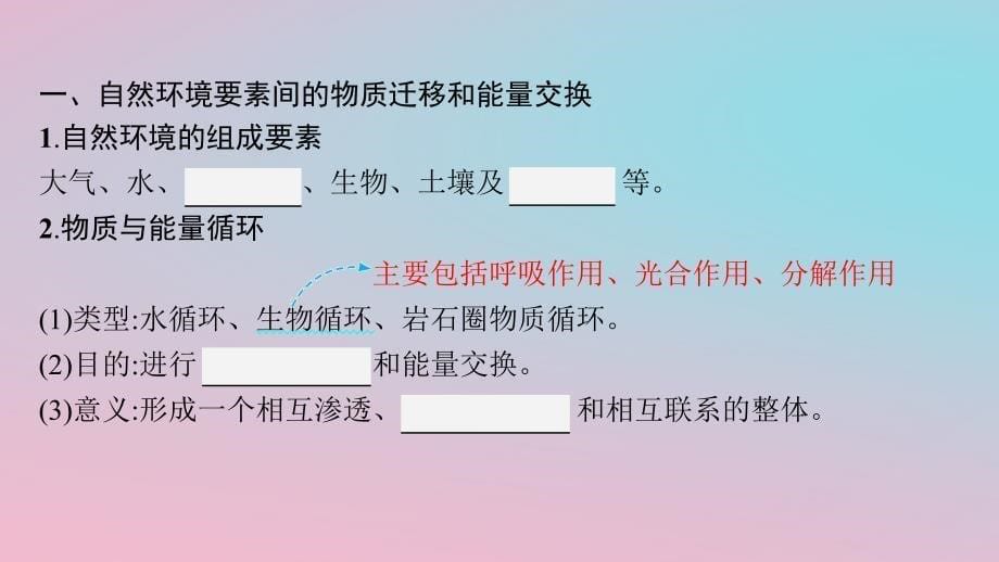 适用于新教材2024版高考地理一轮总复习第六章自然环境的整体性和差异性第一讲课时2自然环境的整体性课件新人教版_第5页