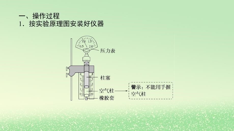 2024版新教材高考物理全程一轮总复习第十四章热学实验十九探究等温情况下一定质量气体压强与体积的关系课件_第5页