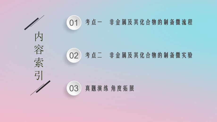 适用于新教材2024版高考化学一轮总复习第三章第18讲非金属及其化合物的制备微流程和微实验课件鲁科版_第2页