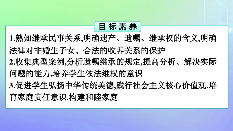 广西专版2023_2024学年新教材高中政治第2单元家庭与婚姻第5课在和睦家庭中成长第2框薪火相传有继承课件部编版选择性必修2_第4页