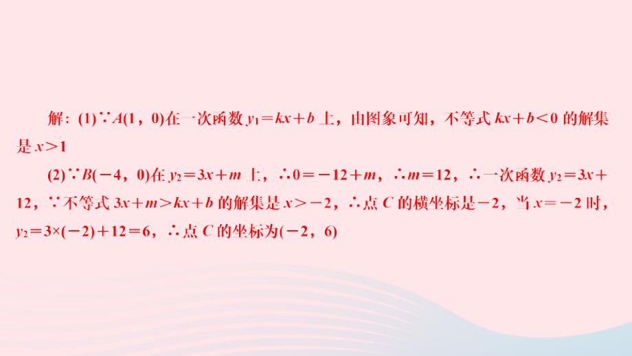 2024八年级数学下册基本功专练十五一次函数与方程不等式作业课件新版新人教版_第3页