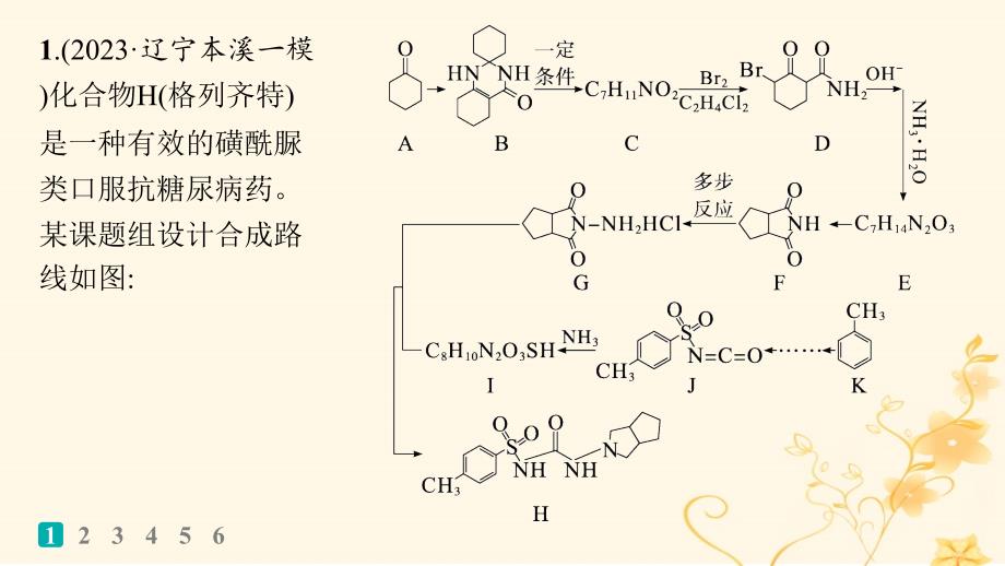 适用于新高考新教材2024版高考化学二轮复习大题突破练4有机合成与推断综合题课件_第2页