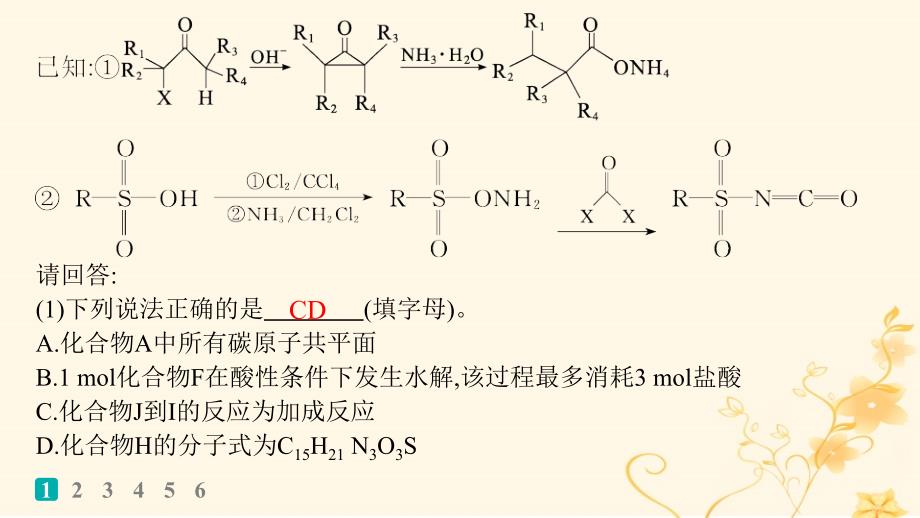 适用于新高考新教材2024版高考化学二轮复习大题突破练4有机合成与推断综合题课件_第3页