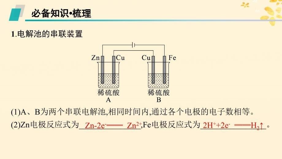 适用于新高考新教材备战2025届高考化学一轮总复习第6章化学反应与能量第33讲多池或多室电化学装置及分析课件_第5页