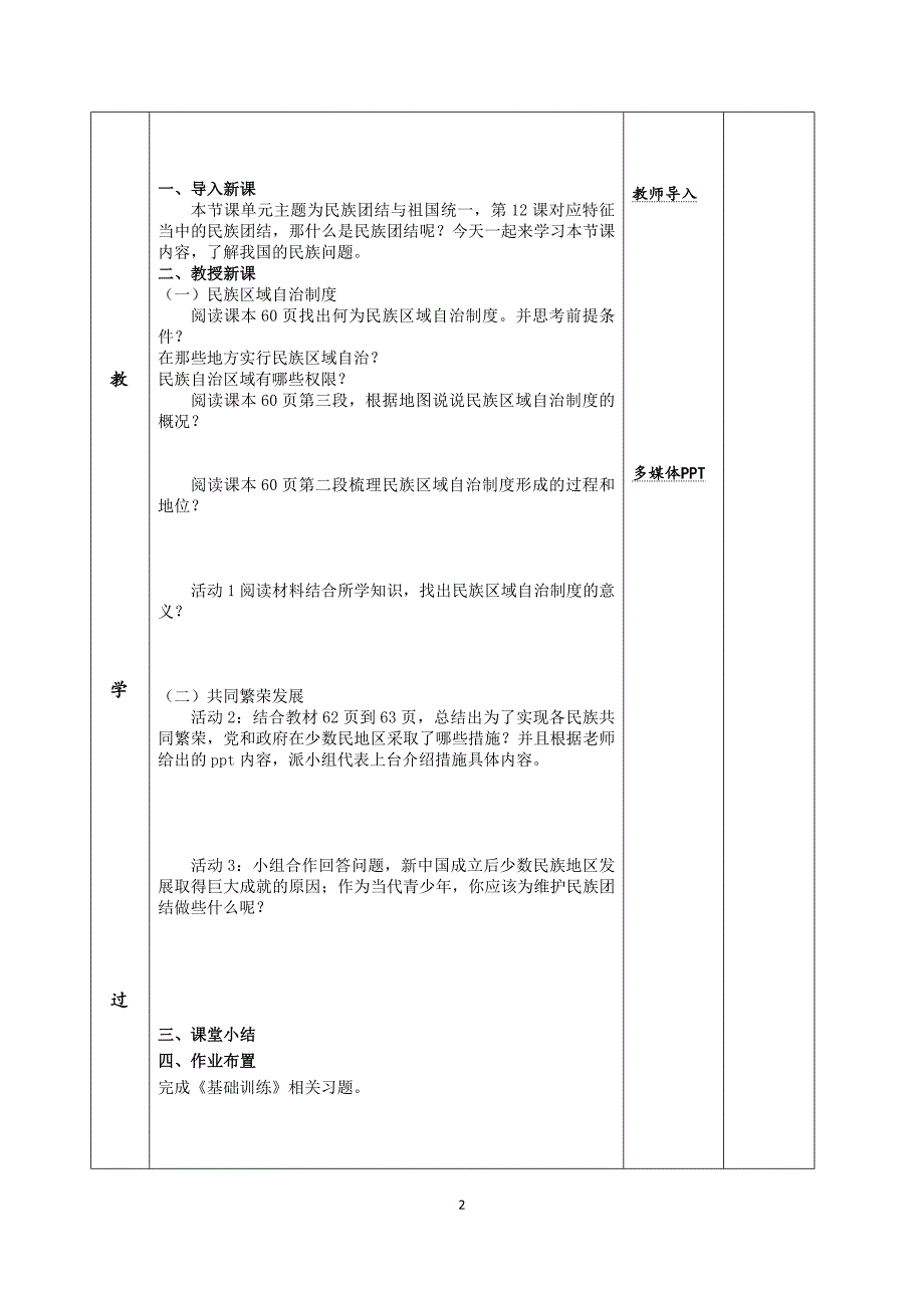 民族大团结 教学设计_第2页