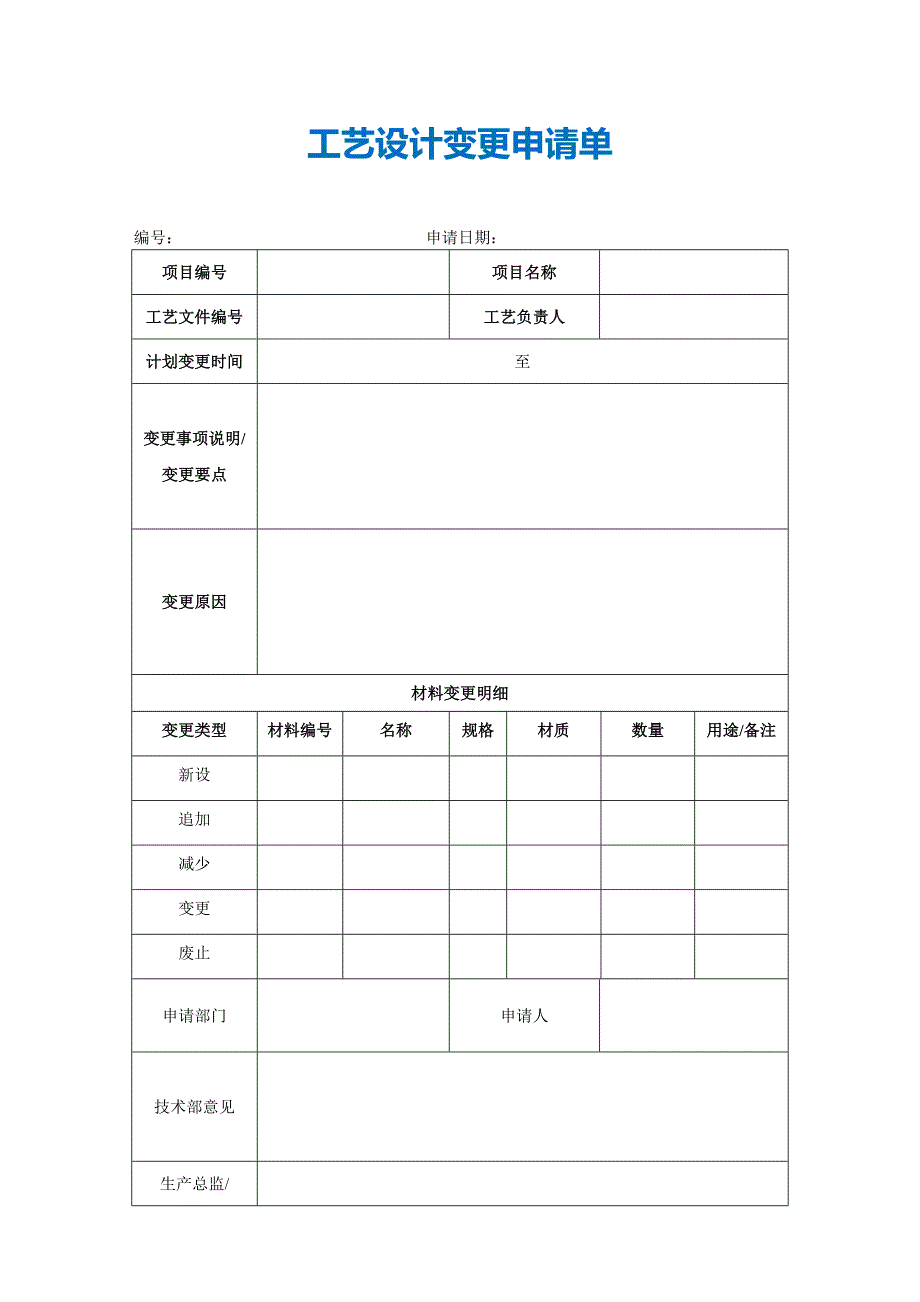 工艺设计变更申请单.doc_第1页