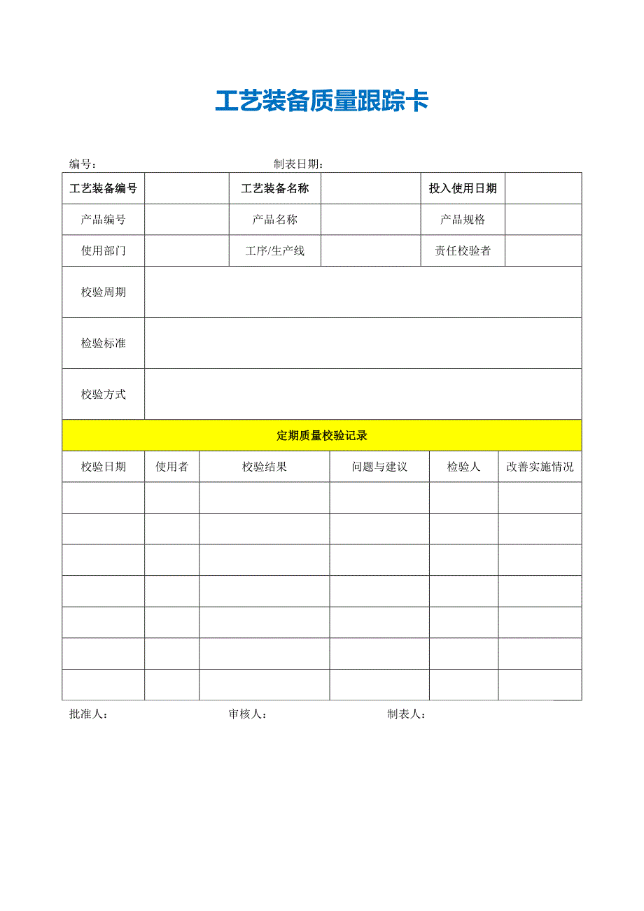 工艺装备质量跟踪卡.doc_第1页