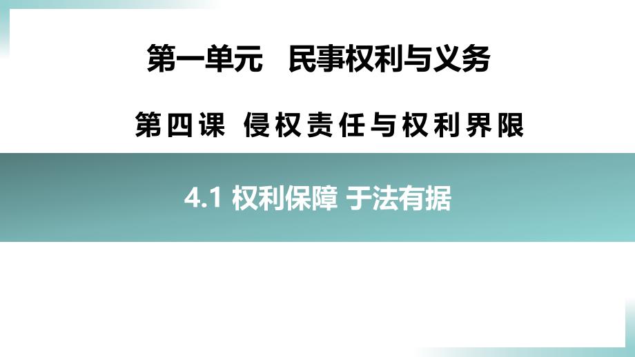 【高中政治】权利保障+于法有据课件+高中政治统编版选择性必修2法律与生活_第1页