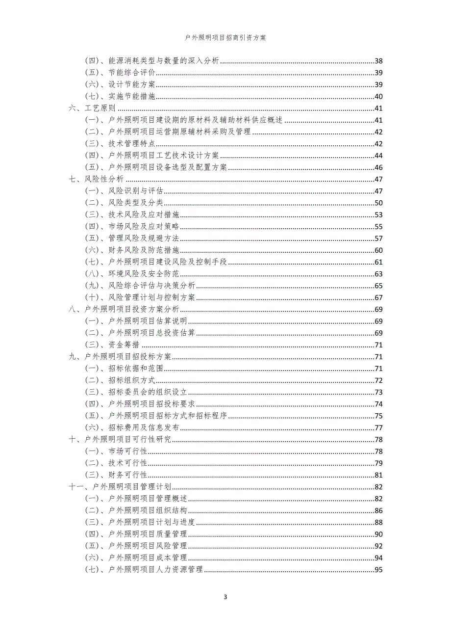 2023年户外照明项目招商引资方案_第3页