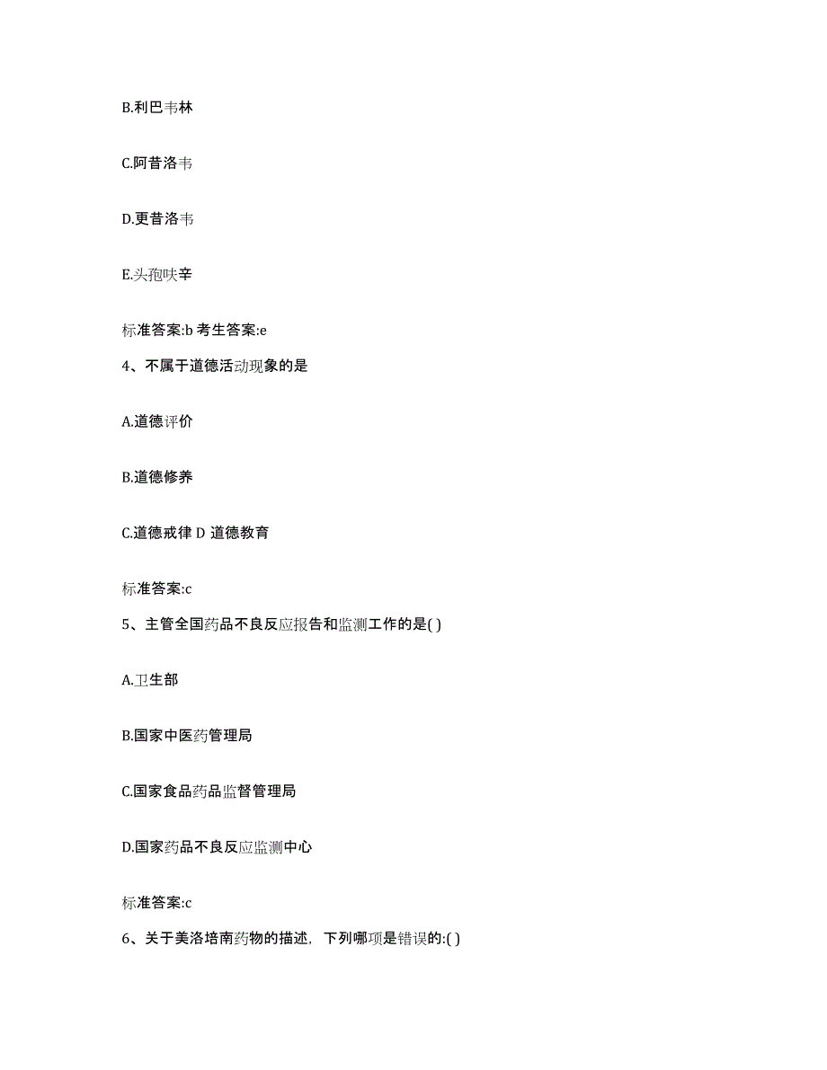 2022年度吉林省四平市双辽市执业药师继续教育考试综合检测试卷B卷含答案_第2页