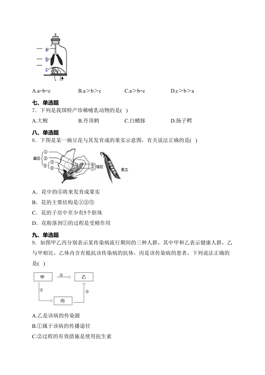 辽宁省2024届初中学业水平模拟考试（二）生物试卷(含答案)_第2页