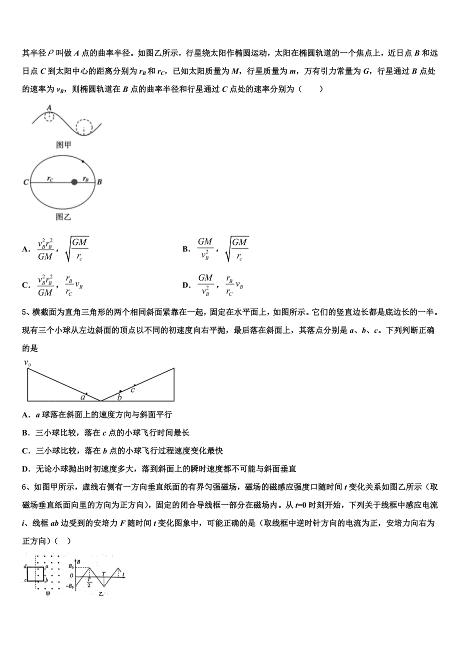 2025届贵州省务川自治县民族寄宿制中学高三第一次调研测试物理试卷含解析_第2页