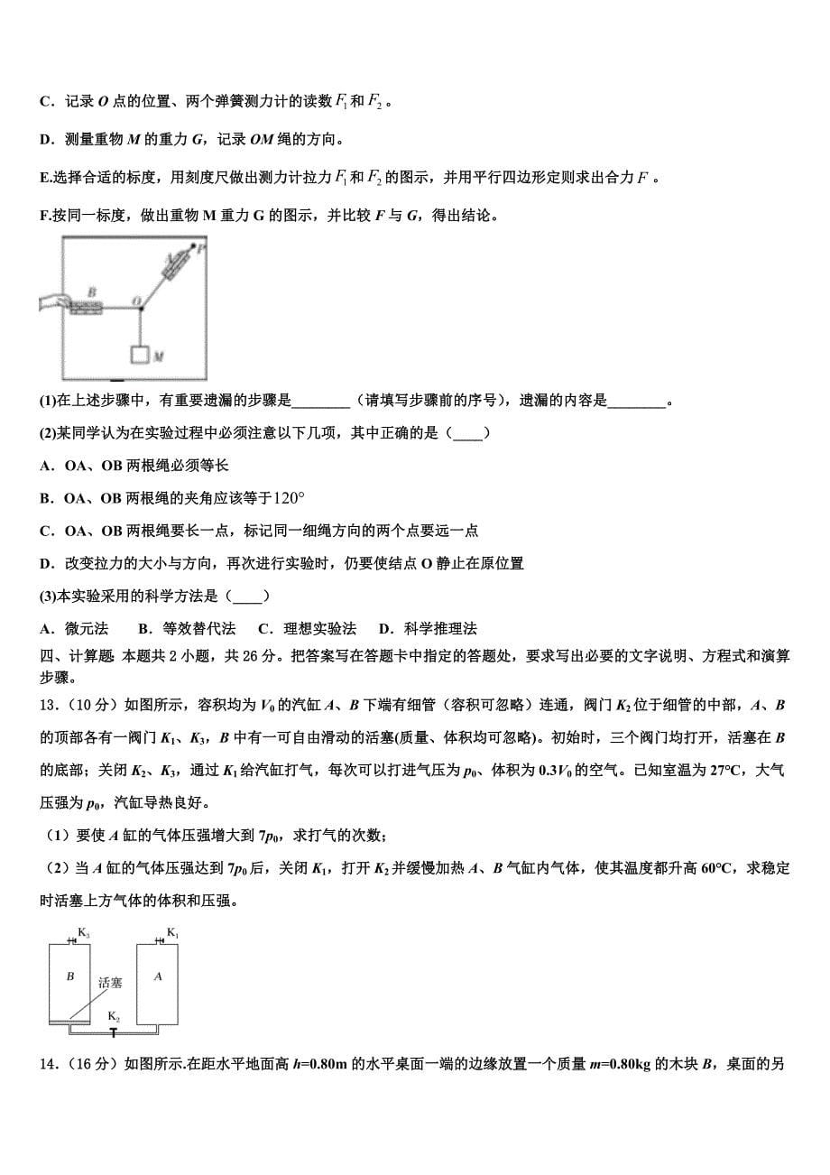 2025届河南省项城市第三高级中学高考考前模拟物理试题含解析_第5页