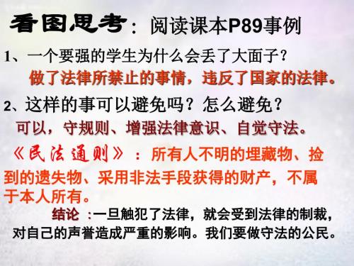 七年级政治下册第七课第2框法不可违课件新人教版