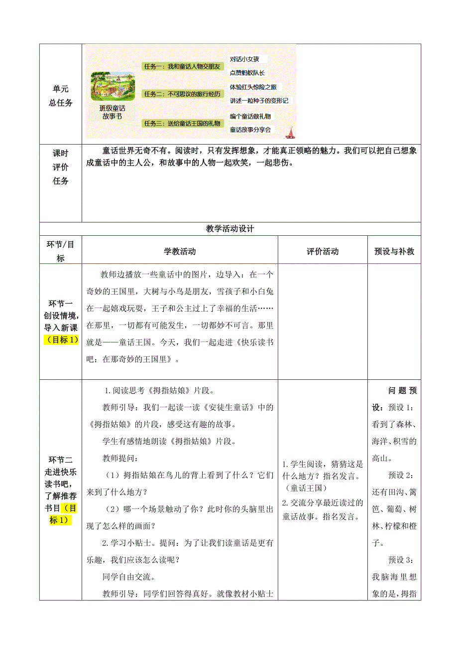 第三单元快乐读书吧：在那奇妙的王国里 大单元教学设计 统编版语文三年级上册_第4页