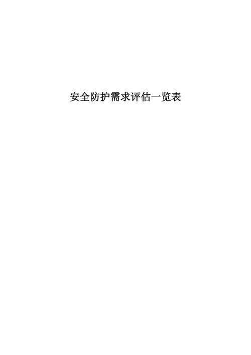 安全防护需求评估一览表