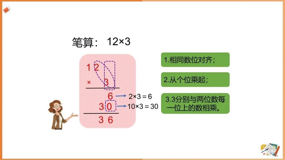 新课程标准（一）数与代数~人教版三年级上册《6.2.1笔算乘法-例1》课件_第5页