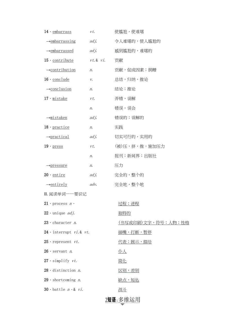 高三英语一轮复习 第1部分 基础知识解读 Unit 2 Language用书 牛津译林版必修3-牛津版高三必修3英语试题_第2页