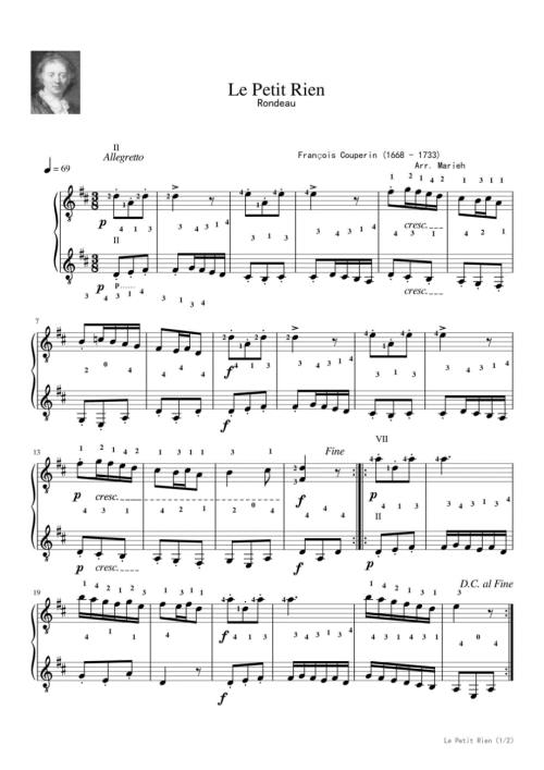Le Petit Rien 高清钢琴谱五线谱
