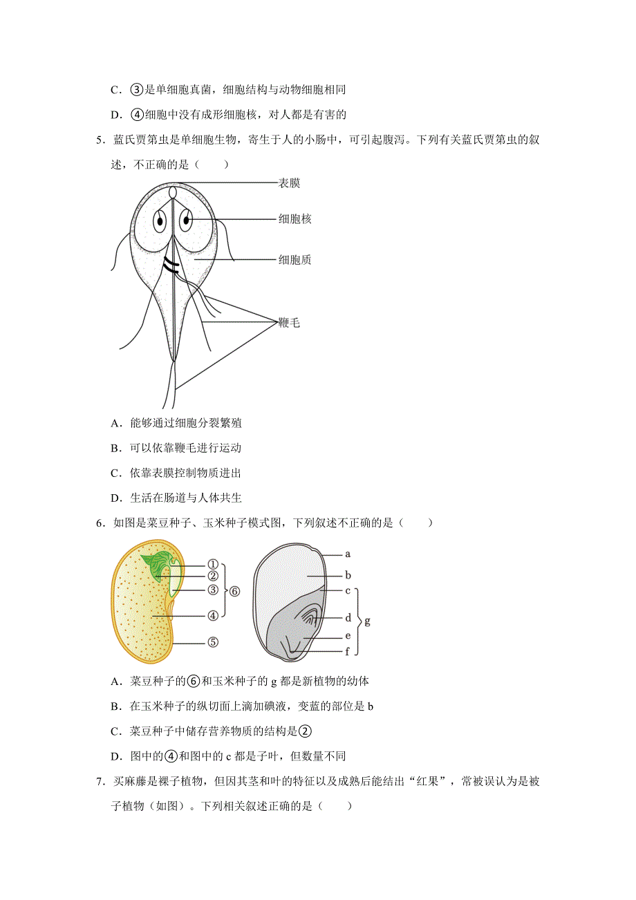 北京生物八年级下册期中典型卷1_第2页