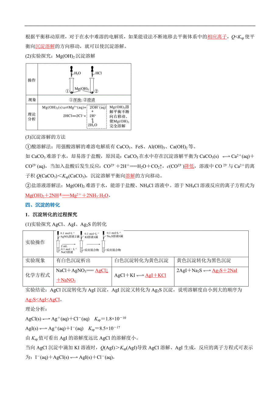 第21讲 难溶电解质的沉淀溶解平衡（解析版）【暑假弯道超车】2024年新高二化学暑假讲义+习题（人教版2019选择性必修1）_第4页