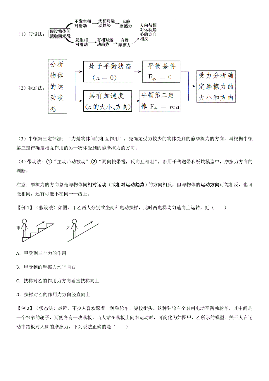 专题08 摩擦力（学生版）新高一物理多维度导学与分层专练_第2页