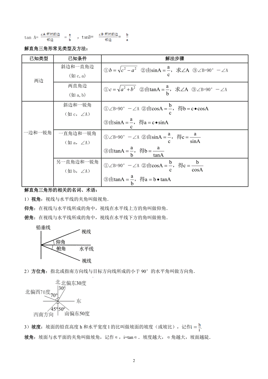 【暑假自学课】2024年新九年级数学暑假提升精品（华东师大版）第20讲 解直角三角形（解析版讲义）_第2页