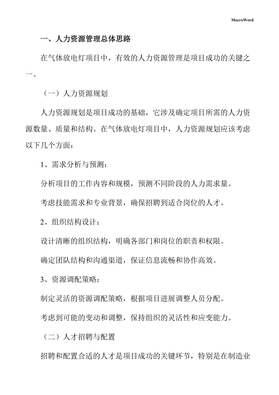 气体放电灯项目人力资源管理方案_第3页