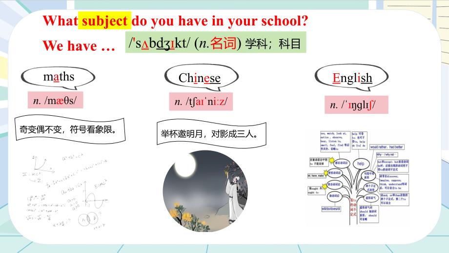 新人教版七年级英语上册课件Unit 4 My Favourite Subject Section A_第2页