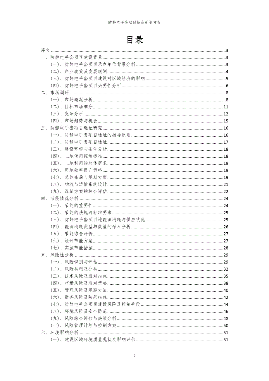 2023年防静电手套项目招商引资方案_第2页