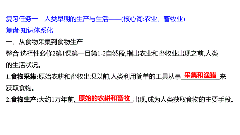 课时56　从食物采集到食物生产++课件--2025届高考历史统编版（2019）选择性必修2一轮复习_第4页