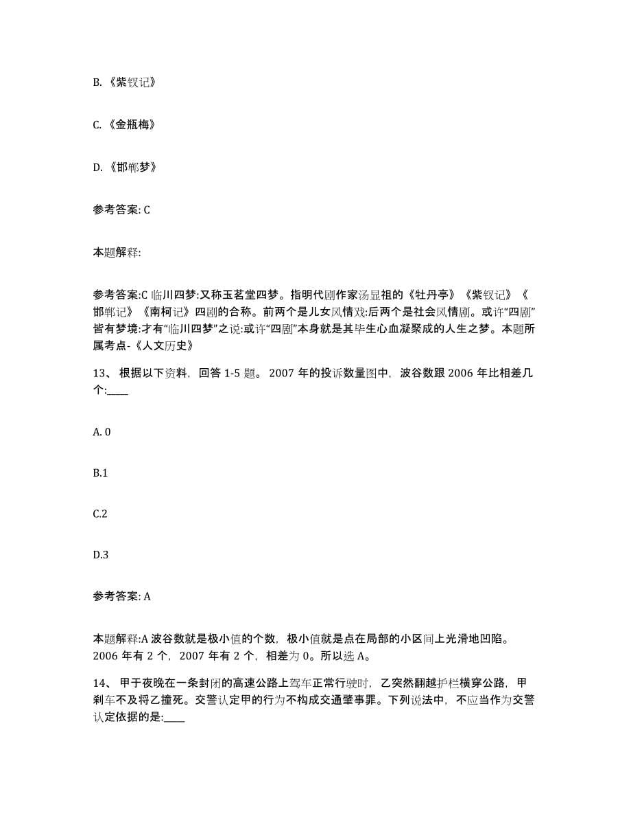 备考2025江西省宜春市万载县网格员招聘能力检测试卷A卷附答案_第5页