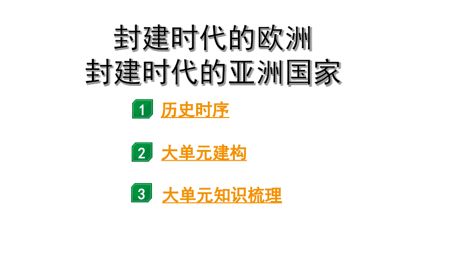 2024四川中考历史知识点研究复习专题 封建时代的欧洲 封建时代的亚洲国家 课件_第1页